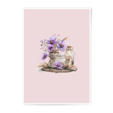 Purple Flowers Photographic Prints, Still Life Art Prints, Kitchen Wall Decor, Botanical Art Prints, Purple Flower Prints - Tawshia
